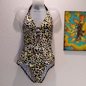 SALE! GUESS COLLECTION Animal Print Tie Back One Piece Swim Suit